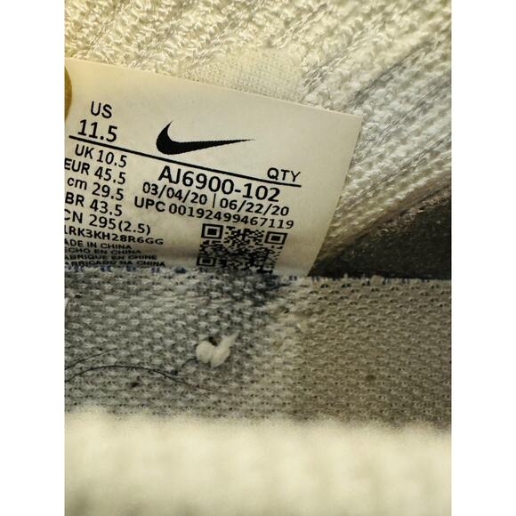 Nike Shoes Mens 11.5 White Air VaporMax Flyknit 3 Pure Platinum Running Sneakers - Picture 11 of 12